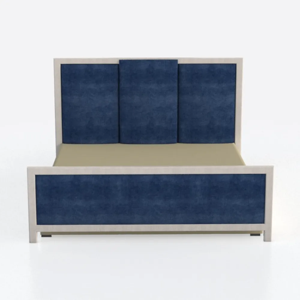 Acme Ishiko III Eastern King Bed in Dark Blue Velv