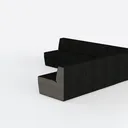 Minimalist Two Tone Fabric L Shaped Sectional Sofa 3D Model Left 45 Degree View