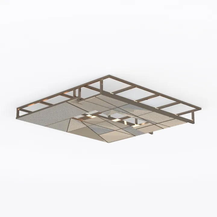 Industrial Semi Flush Mount Ceiling Light, 6 Light