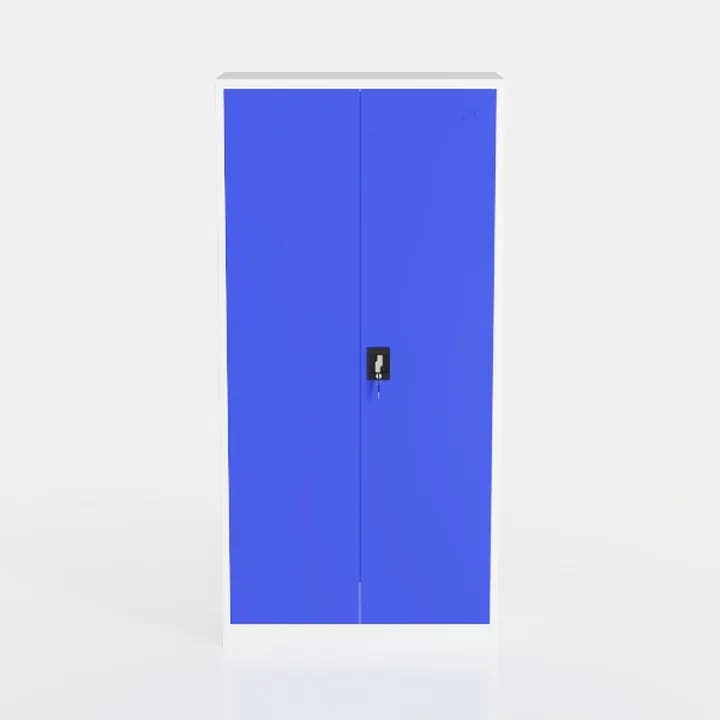 Blue Metal Locking Tall Storage Cabinet 3D Model