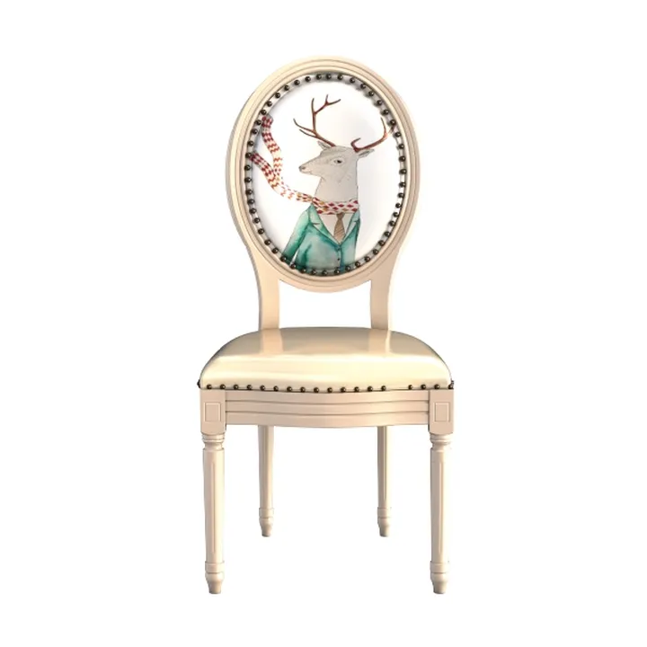 French Country Dining Chairs Set of 4, Cream