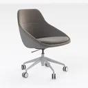 INMOZATA Ergonomic Office Chair with Golden Wheels Right 45 Degree View