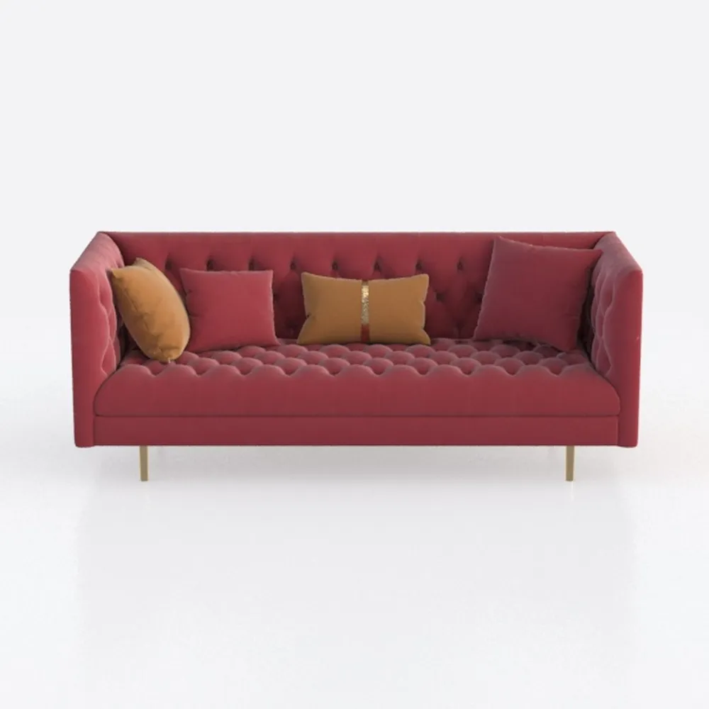 RENDGO Velvet Loveseat Sofa, 64.2'' Mid Modern Sma