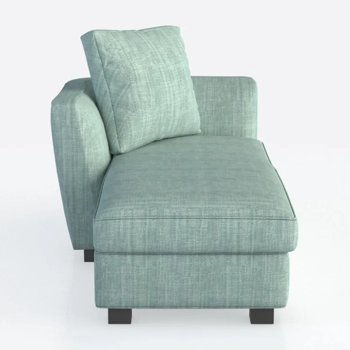Modern Minimalist Fabric Chaise Lounge with Throw Pillow 3D Model