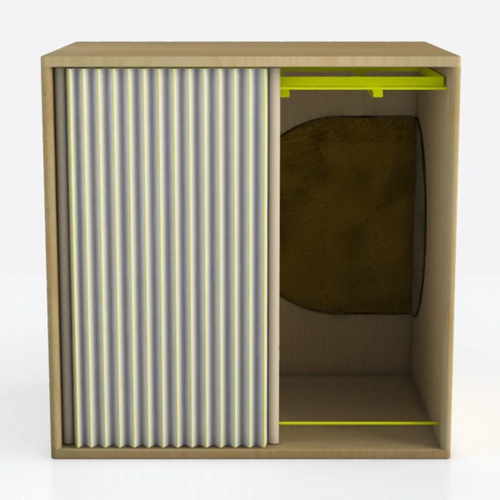 Swedhuas Fluted Buffet Cabinet with Storages, 32.7