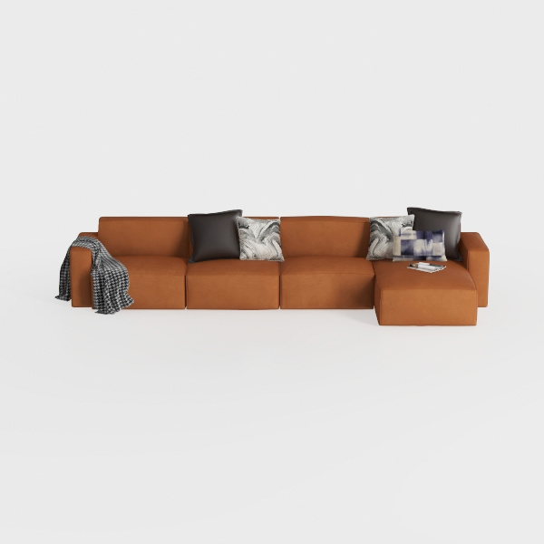 Furnemart Modern L Shape Sectional Sofa with Chais