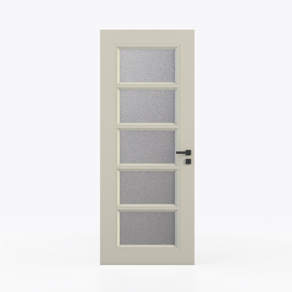 32in. x 80in. French Door, 5-Lite Frosted Glass,