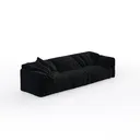 Minimalist Black Fabric Extra Large Sofa 3D Model Right 45 Degree View