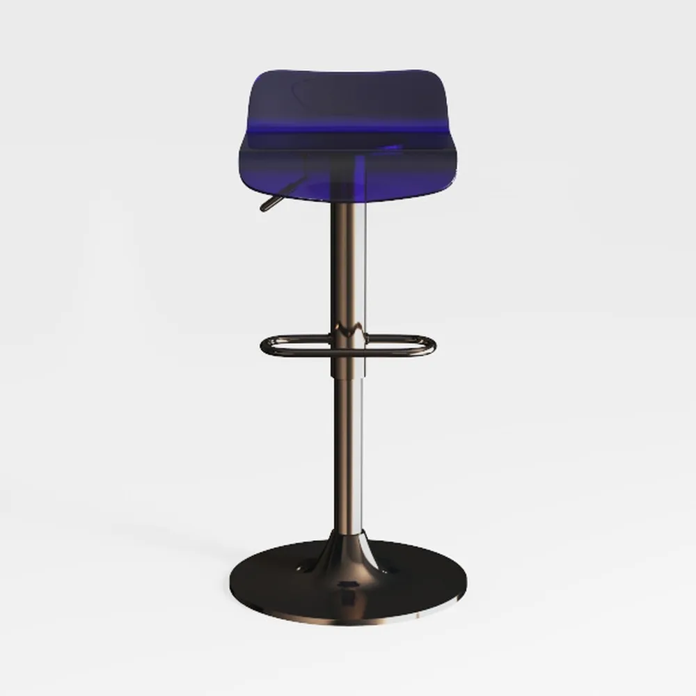 Modern Bar Stools Set of 2, Adjustable Faux Leathe