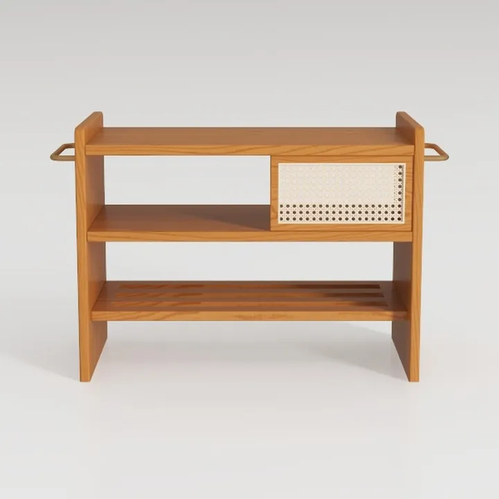 Wood Shoe Bench, 3 Tiers Shoe Storage Bench Height