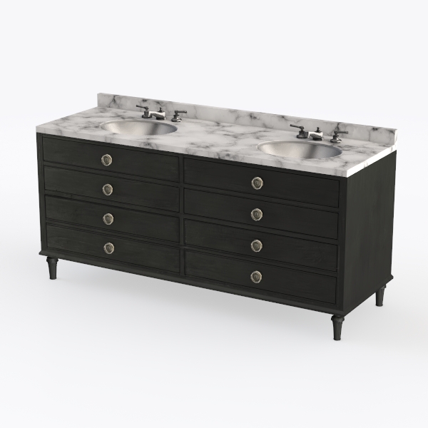 MAISON DOUBLE VANITY SINK Antiqued Black