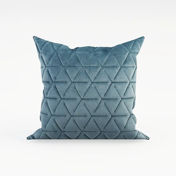 Minimalist Velvet Quilted Throw Pillow 3D Model