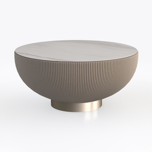 KEIKI 35.4" Round Retro Wood Coffee Table