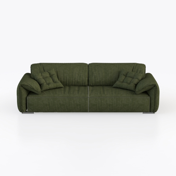 117&quot; Modern Corduroy Cloud Sofa with Ottoman,