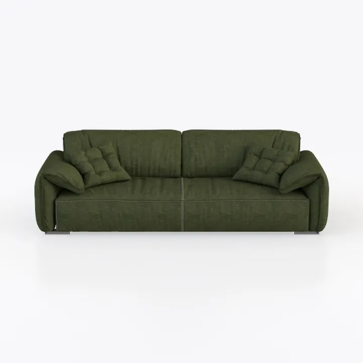 117" Modern Corduroy Cloud Sofa with Ottoman,