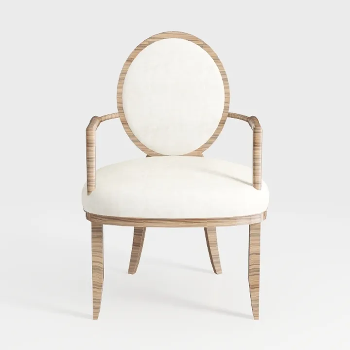 Of 2 French Vintage Beige Armchair. Upholstered