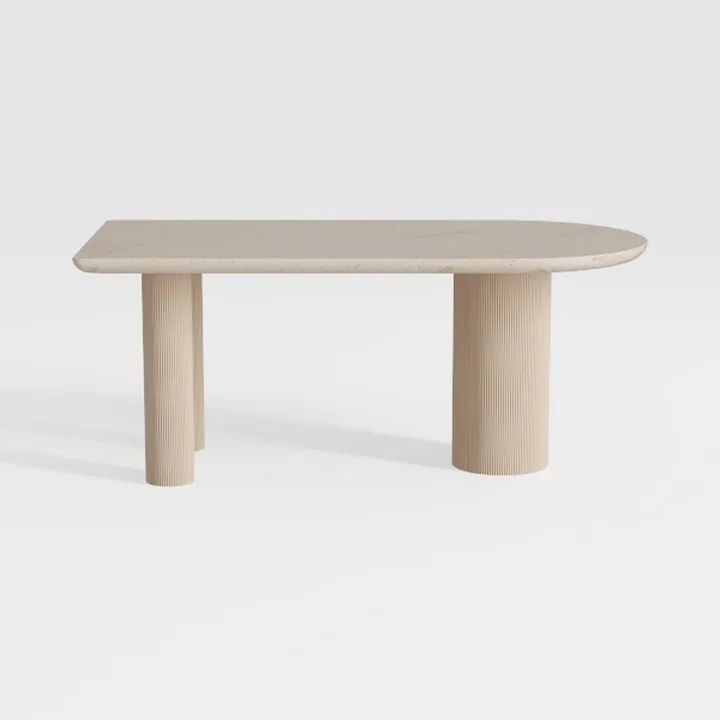 Allan 45 in. Oak Oval Wood Coffee Table with Pedes