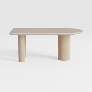 Allan 45 in. Oak Oval Wood Coffee Table with Pedes