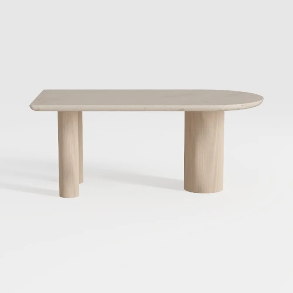 Allan 45 in. Oak Oval Wood Coffee Table with Pedes