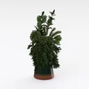 Minimalist Ceramic Potted Greenery Decor 3D Model Right 45 Degree View