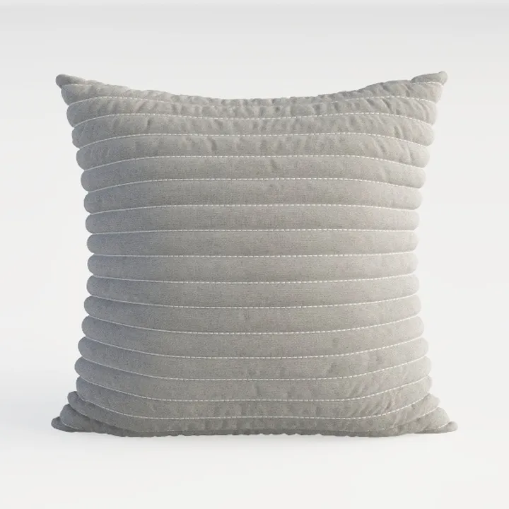 Minimalist Linen Quilted Throw Pillow 3D Model