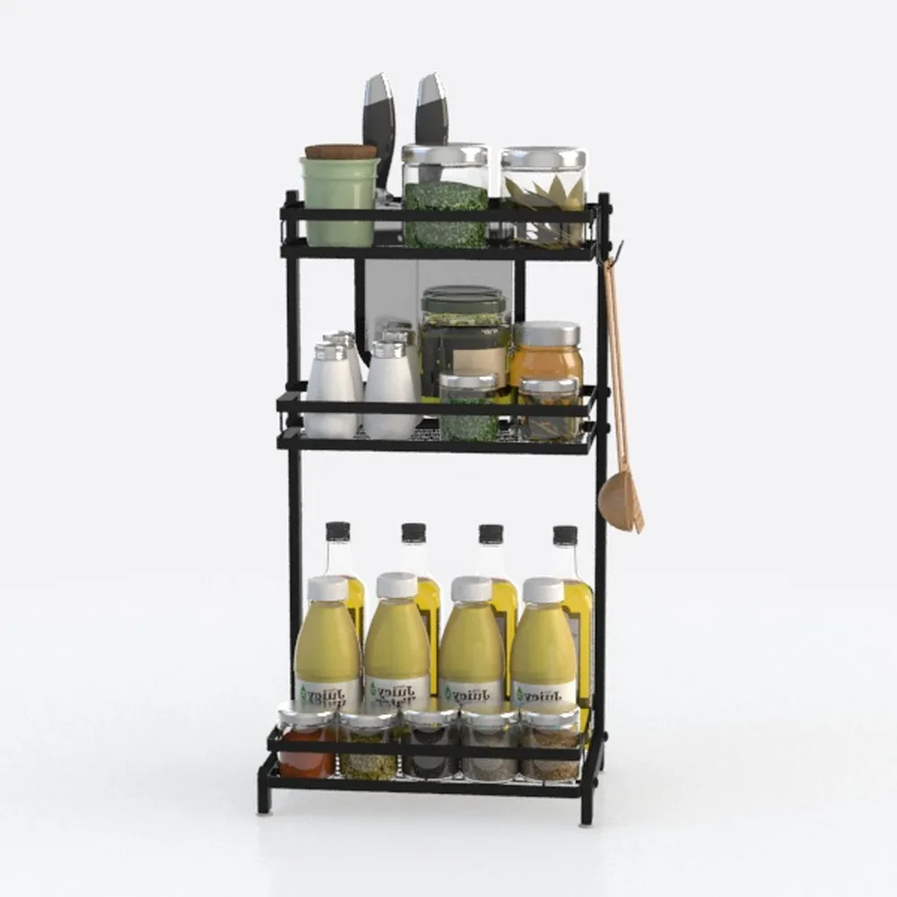 TOOLF 3-Tier Rolling Cart, Metal Utility Storage