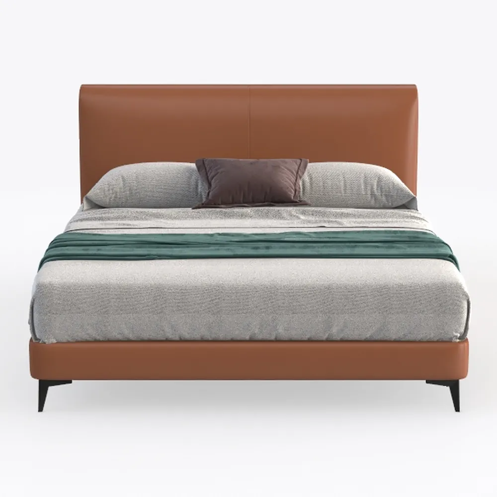 MAKLAINE Modern/Contemporary Cognac Vegan Faux Lea