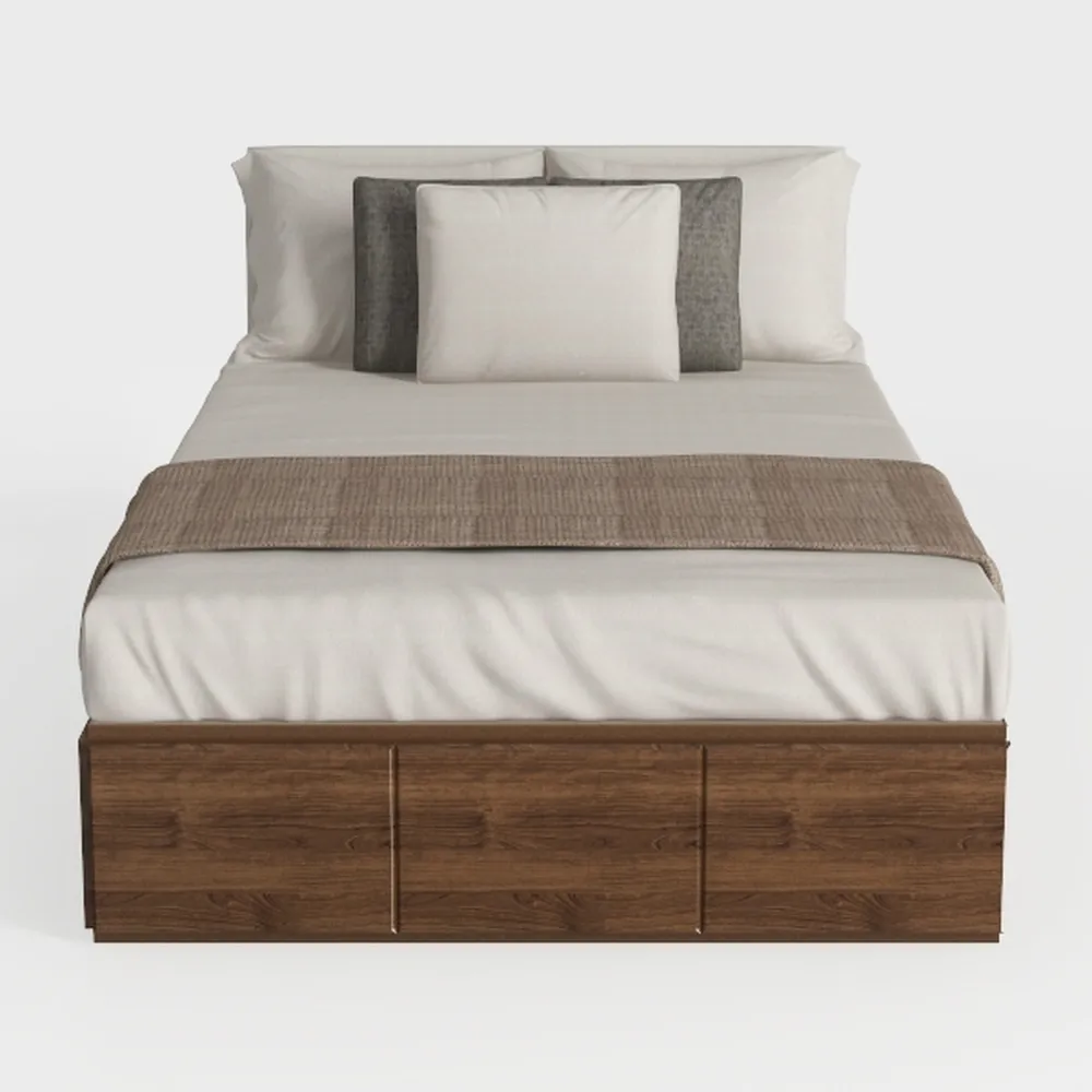 BOWERY HILL Queen Dark Gray Upholstered Brown Plat