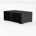 Modern Black Glossy Solid Wood TV Cabinet With Storage 3D Model Left 45 Degree View