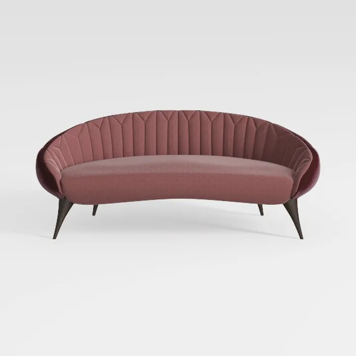 Flores 70 in. Rose Velvet 2-Seater Loveseat with F