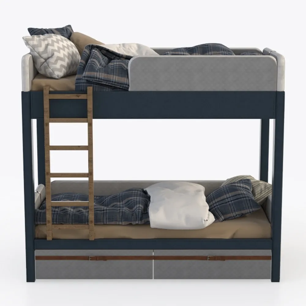 DHP Brady Solid Wood Bunk Beds with Ladder and Gua