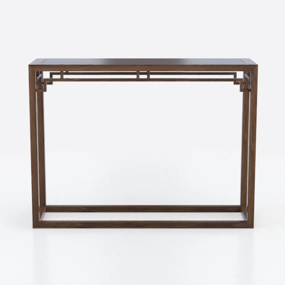 40 in. 2 Tiers Brown Rectangle Wood Console Table