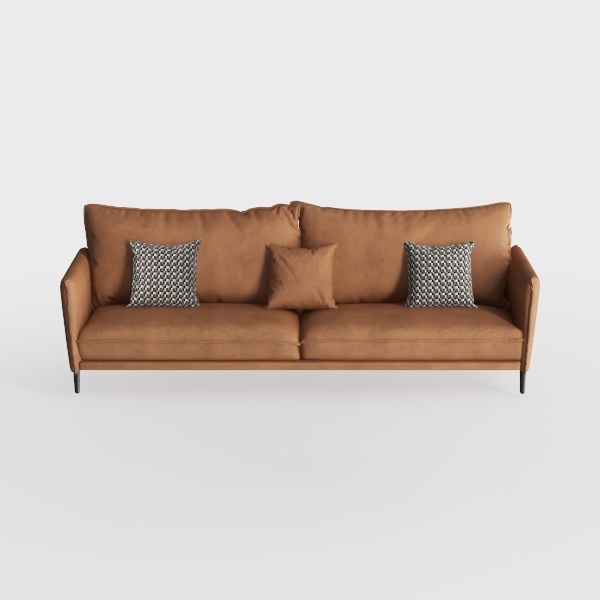 63&quot; Faux Leather Loveseat Sofa, Mid-Century