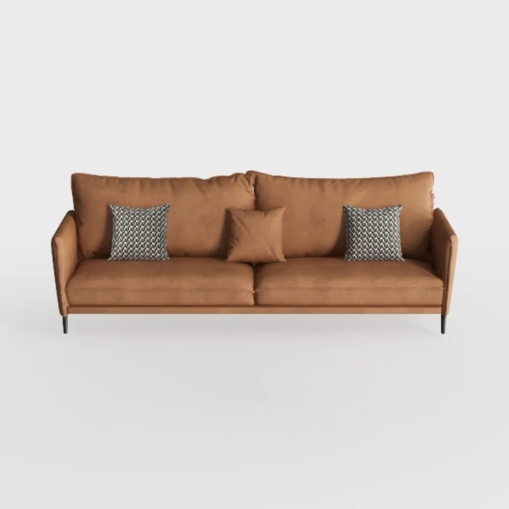 63" Faux Leather Loveseat Sofa, Mid-Century