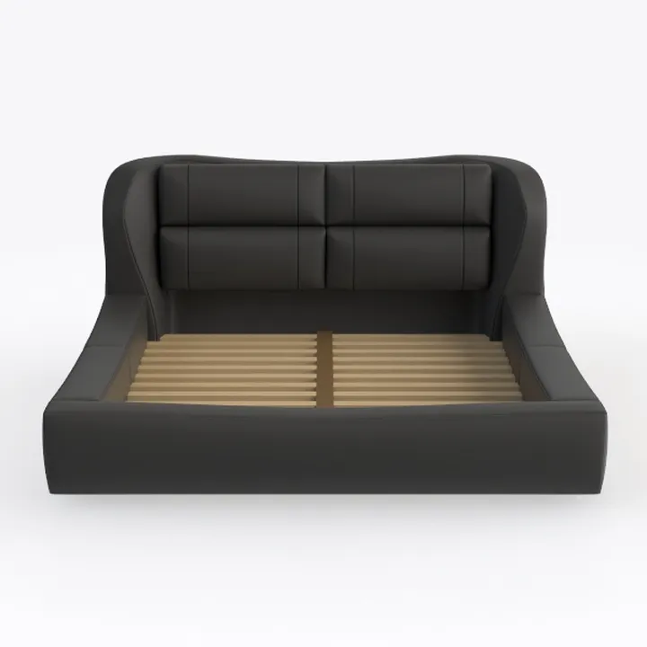 King Size Luxury Upholstered Bed with Thick Headbo