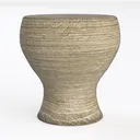 Minimalist Solid Wood Round Side Table 3D Model Left 45 Degree View