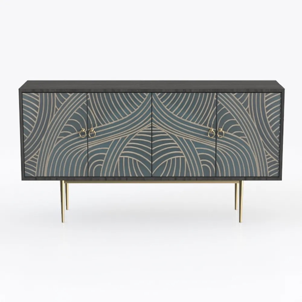 Modern Sideboard Storage Cabinet with Geometric