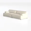 Minimalist Boucle Fabric Large Sofa 3D Model Left 45 Degree View