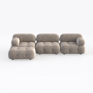Minimalist Fabric L Shape Sectional Sofa 3D Model