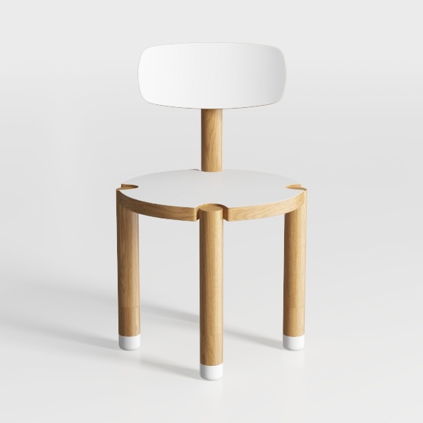 18 in. Counter Height Stool in Leather with Poplar