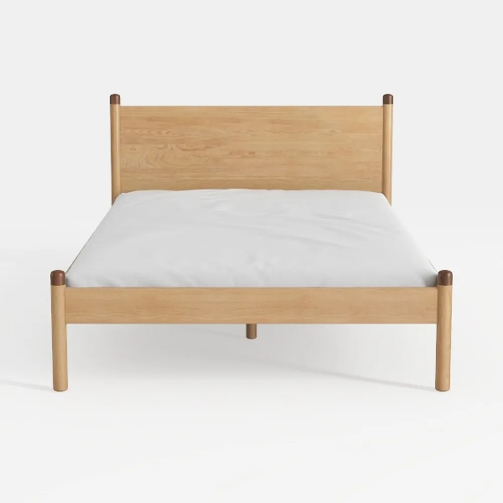 Queen Bed Frame with Headboard, Malaysian Oak Quee