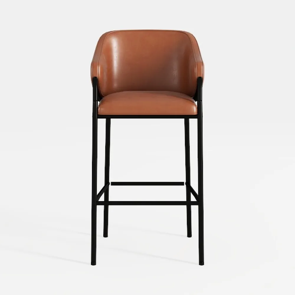 Upholstered PU Leather Bar Chair, Counter Height B