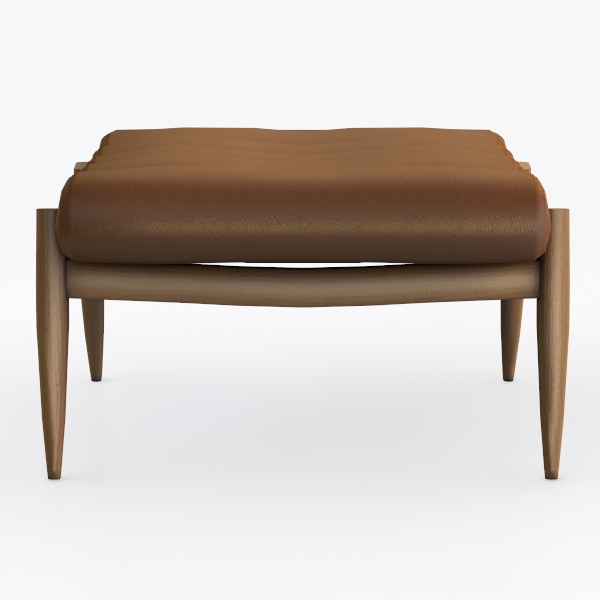 Hans Leather Ottoman Caramel