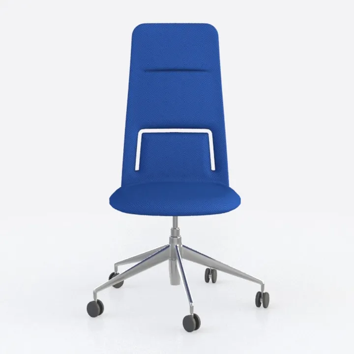 Modern Fabric Blue High Back Office Chair 3D Model