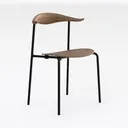 Stalwart Dark Walnut Black Dining Side Chair Right 45 Degree View