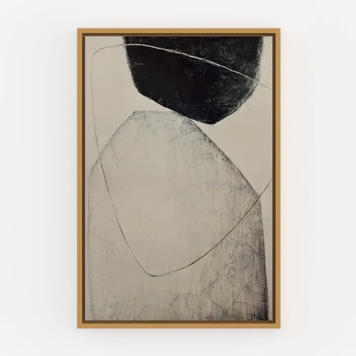Minimalist Neutral Tone Framed Abstract Wall Art 3D Model