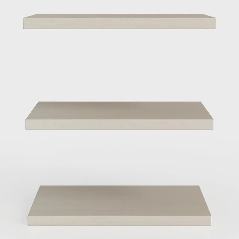 Deep Floating Shelves for Wall, Grey Wood Wall