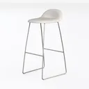 26 in. White Low Back Metal Counter Height Bar Cha Left 45 Degree View