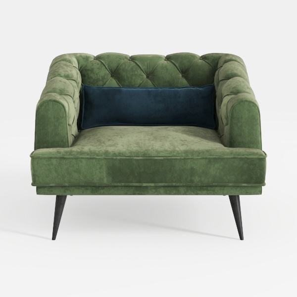 LINSY Accent Chair with Ottoman, Modern Barrel