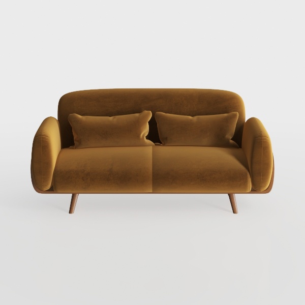 Get Set Style Sofa Couches, 86&quot; Loveseat Mid Centu